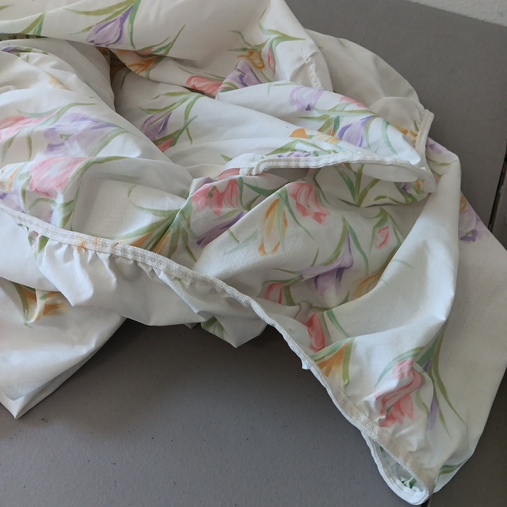 VTG Lady Pepperell Bedding Sheet Set Top‎ and Bottom Sheet Tulip Floral Cottage - Picture 7 of 8